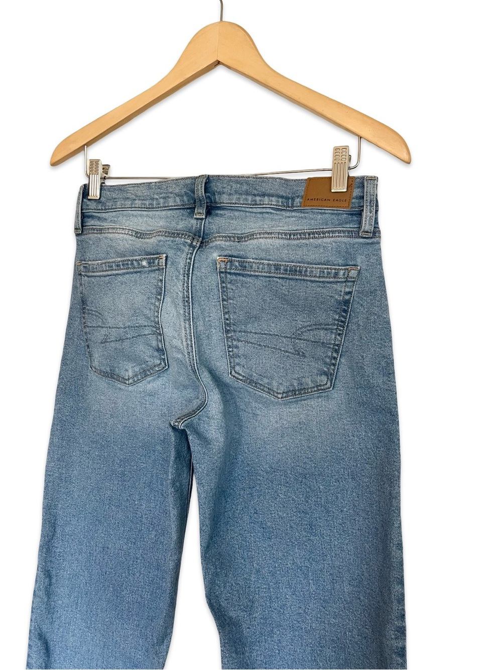 American Eagle Stovepipe Strigid wide leg jeans Size 0 Light wash Casual Loose - Picture 8 of 11
